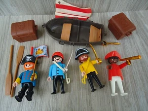 De Colección Geobra Playmobil Pirata Figuras y Accesorios 1986 y 1974 Mapa de Barco Espada - Imagen 1 de 12