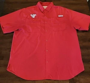 Columbia Cleveland All Star PFG Shirt Men's XL Red Omni Shade Vented Fishing - Picture 1 of 16
