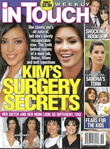 In Touch Weekly Magazine Kim Kardashian Plastic Surgery Secrets Sandra Bullock - Picture 1 of 12
