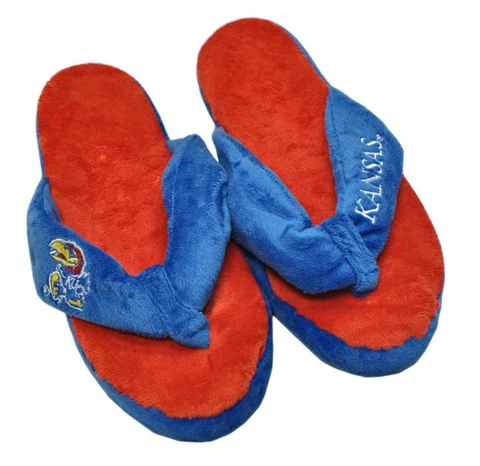 Kansas Jayhawks Size Small Women's Thong Flip Flop Slippers [NEW] NCAA Slide Cover