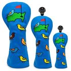 Golf Wood Head Cover Birds Design Golf Club For Driver Fairway Wood Covers Set