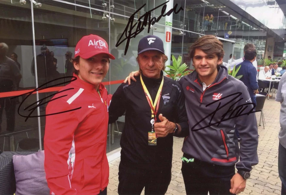 Autógrafos de Fórmula Uno de Enzo, Pietro & Emerson Fittipaldi, foto firmada por IP Foto 1 de 1