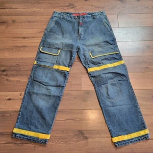 Vintage Marithe Girbaud Jeans 40M Yellow Shuttle Tape Rave Y2K MFG Wide Leg - Picture 1 of 9