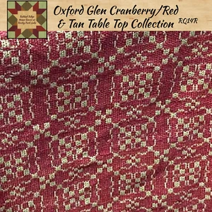 Oakford Glen RED TAN Woven Table Runners 32" x 14" Farmhouse Primitive - Picture 1 of 3