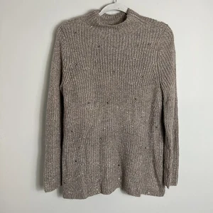 Suéter Chico's Tonal Shine Suéter-Topo Metálico-Falso Cuello-Talla 1 (M)-NUEVO CON ETIQUETAS - Imagen 1 de 8