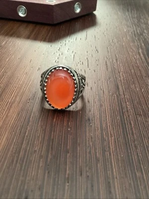 Серебро сердолик кабошон кольцо, размер 9 3/4 - Изображение 1 из 4