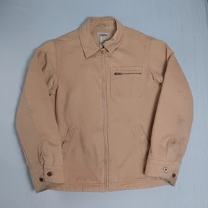 LL Bean Katahdin Iron Works Detroit Jacket Mens Medium Beige Wool Lined Vtg - Picture 1 of 10