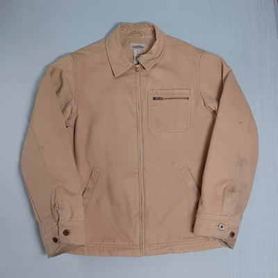 LL Bean Katahdin Iron Works Detroit Jacket Mens Medium Beige Wool Lined Vtg - Image 1 of 4