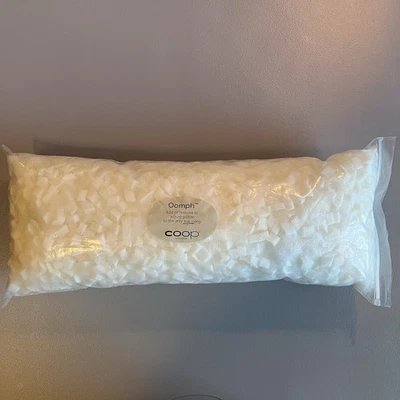 COOP Oomph Pillow Refill -  Shredded Memory Foam Extra Fill - White New 4x6x17” - Image 1 of 2