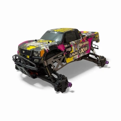Hpi Savage X Roller Slider Chassis Nitro Rc Truck (Needs Work) - Image 1 of 4