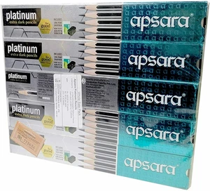 Apsara Platinum Extra Dark Pack of 10 Box of 100 Pencils - Picture 1 of 1