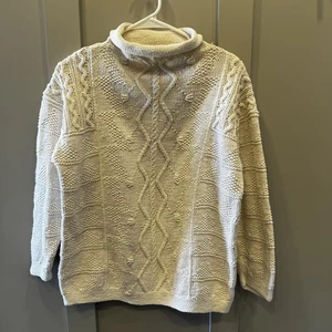 Maglione tunica donna bianco grosso stampa sole vintage Segrets lavorato a mano med - Foto 1 di 5