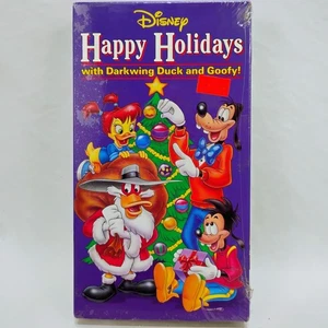 Disney Happy Holidays w/Darkwing Duck & Goofy (VHS, 1993) - Christmas TV - NEW - Foto 1 di 3