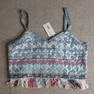 Ramy Brook Damen Top 8 Blau Geometrisches Muster Carlotta NEU - Bild 1 von 12