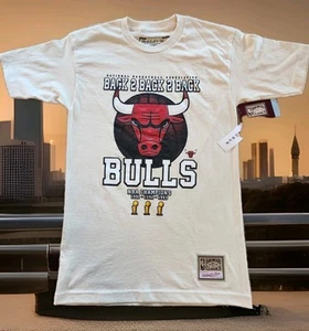 MITCHELL AND NESS HARDWOOD CLASSICS CHICAGO BULLS T-SHIRT NWT!! MEN'S SMALL - Picture 1 of 10