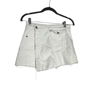 Zara Girls 100% Cotton White Side Snap Skort Denim Shorts Size 13/14 Youth - Picture 1 of 6
