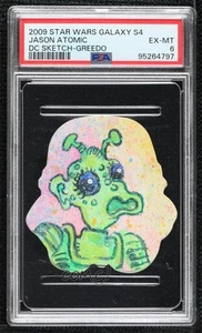 2009 Star Wars Galaxy Series 4 Shaped 1/1 Jason Atomic PSA 6 Auto Sketch i1f - Picture 1 of 3