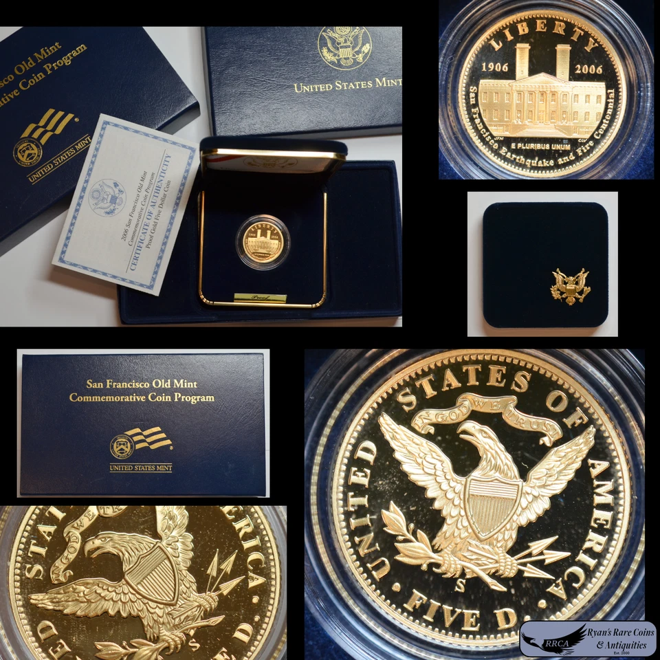 2006 S, $5 Gold San Francisco Old Mint Commemorative, Orig. Box and Papers C8137 - Image 1 of 4