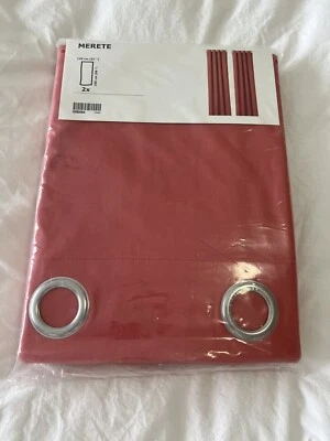 Шторы комнатные затемняющие IKEA Merete 57x98 дюймов розовый лосось/светло-красный ~ 2 панели ~ НОВЫЕ - Изображение 1 из 4