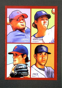 2009 UD Goudey 4-In-1 #77 Francisco Liriano Clayton Kershaw Price Cole Hamels