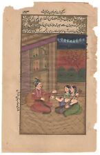 Handmade Rajasthani Musician Folk Indian Art Paper Painting Miniature Old Paper