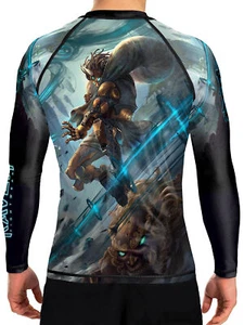 Raven Fightwear Men's Cybernetic Fujin God of Wind BJJ Rash Guard MMA Black - Picture 1 of 3