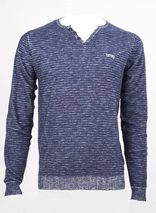 MARKUP FADENSHIRT 100% BAUMWOLLE RUNDHALS MIT V-DETAIL MIT BLAUEN KNÖPFEN - Bild 1 von 1