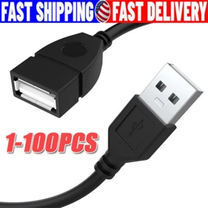 High-Speed USB-USB Extension Cable USB 2.0 Adapter Extender Cord Male/Female LOT - Picture 1 of 8