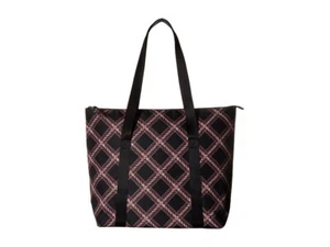 Vera Bradley Lunch Cooler Tote Minsk Plaid Travel Beach Bag Red Black 14826-D14 - Picture 1 of 5
