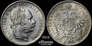 AUSTRIA, Franz Joseph I, 1 Florin Gulden 1878, aUNC - Picture 1 of 6