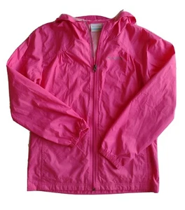 Columbia Sportswear Jacket Youth Kids Large 14 16 Pink Windbreaker Rain Hood - Picture 1 of 11