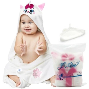 Soft Baby Hooded Towel & Washcloth Set | Bamboo | Newborn & Toddler Bath Gift - Picture 1 of 7