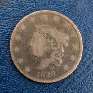 1828 Coronet Head Large Cent, Large Narrow Date, N-3, G Condition, Penny A48 - Picture 1 of 2