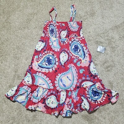 Vestido Columpio Cachemira Azul Marino Antiguo Rojo Sin Mangas Jóvenes Niñas Talla XL (14) Foto 1 de 4