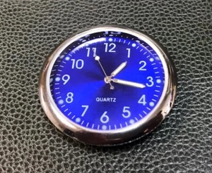 Mini Blue Dial Car Clock, Stick-On Quartz Clocks Fit For Dashboard/ Home/ Boat - Picture 1 of 8