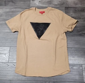 Women's Guess Los Angeles Black Logo T-shirt Tan Size L - Picture 1 of 8