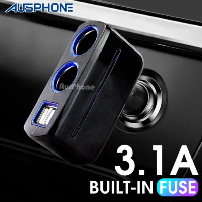 Car Charger Cigarette Lighter Double Power Adapter Socket Splitter Dual USB AUS - image 1 of 4