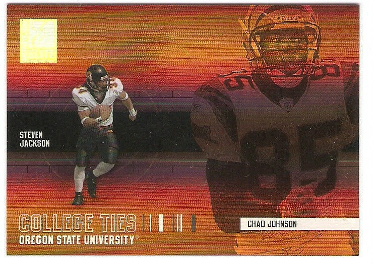 STEVEN JACKSON CHAD JOHNSON ROOKIE 2004 DONRUSS COLLEGE TIES 4 SN #/2000 BEAVERS Foto 1 de 1