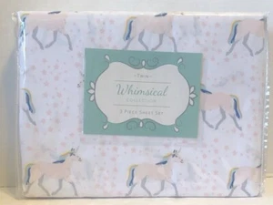 Grand Collection Whimsical 3 Pc Twin Sheet Set Unicorn Delight Pink Brand New IP - Picture 1 of 9