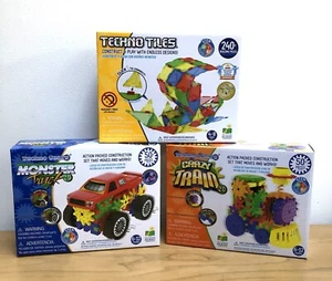 (3) Techno Gears STEM Sets~ TECHNO TILES, Crazy Train 2.0 and Monster Truck 2.0 - Picture 1 of 7