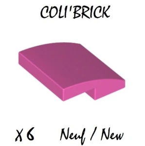 Lego 15068 - 6x Brique Courbe Slope Curved 2x2 no Studs - Rose Dark Pink - NEUF - Imagen 1 de 1