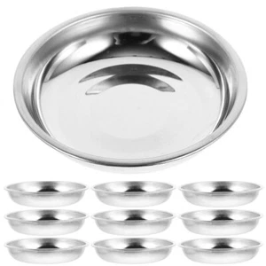 10 Pcs Stainless Steel Plate Wine Appetizer Plates Korean Side Dishes - Bild 1 von 12