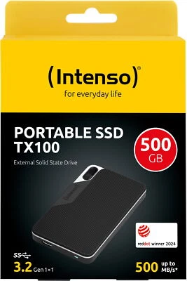 Intenso SSD externe Festplatte TX100 1,8 Zoll 500GB Typ C USB 3.2 500 MB/s - Bild 1 von 3