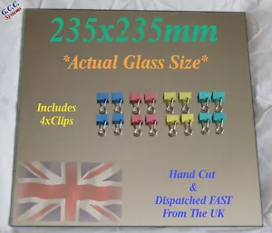 235 x 235 mm Spiegel Glasplatte für beheiztes 3D-Druckerbett mit Clips Ender 3 CR-20 - Bild 1 von 1