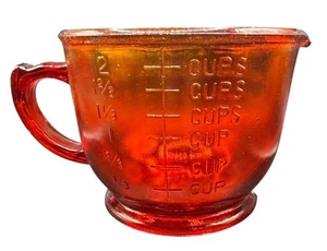 VTG Amberina Glass Measuring 2 Cup Cadmium Glow Red Orange Excellent Condition - Picture 1 of 19