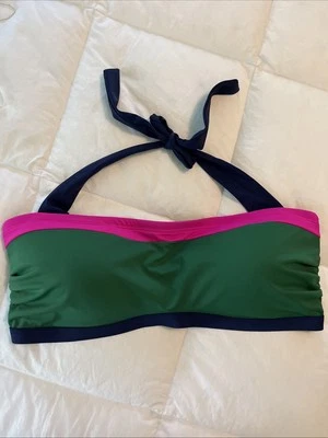 NWOT Boden UK 20 US 16/18 Santorini Halter Bikini Top Multi Color Block Padded - Image 1 of 4