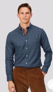 Charles Tyrwhitt Herren Hemd Slim Fit, Bügelfrei Gr. Medium, Navy Leaf Print - Bild 1 von 9