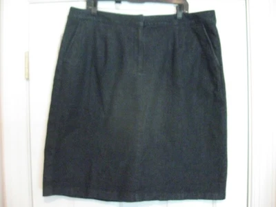 Talbots Mujer Bolsillos Profundos Elástico Azul Oscuro Denim Falda Talla 18W Foto 1 de 4