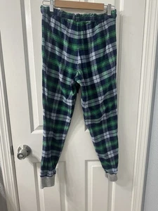 Pigiama donna Aerie American Eagle a quadri pantaloni jogger taglia S verde blu - Foto 1 di 9