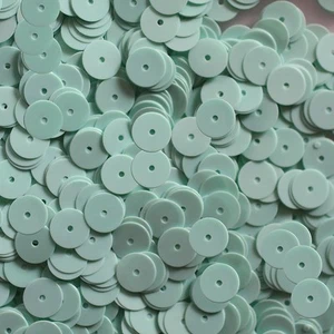 Loose SEQUIN 8mm Flat PAILLETTES ~ Opaque Mint Green Seafoam Shiny ~ Made in USA - Picture 1 of 2